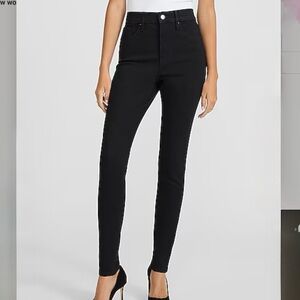 Express Women's Jet Black Skinny Jeans Size 18R